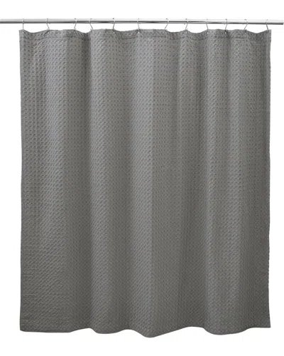 Moda At Home Chunky Waffle Shower Curtain In Gray