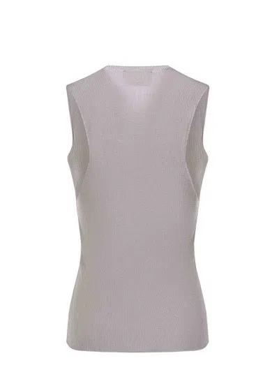 Solotre Top Made Of Light Gray Viscose. In Gray