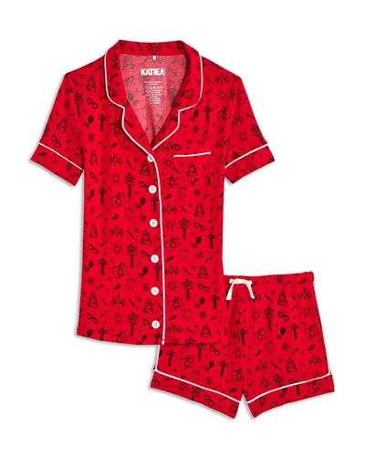 Katiejnyc Girls' Lynn Shorts Lounge Set - Big Kid In Red