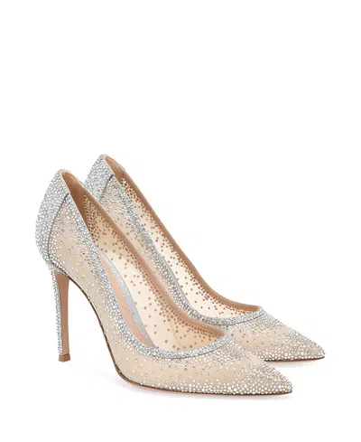 Gianvito Rossi Rania 95 Suede-trimmed Crystal-embellished Organza Pumps In Multi
