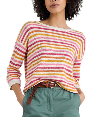 Seasalt Cornwall Knavock Stripe Organic Cotton & Linen Sweater In Multi