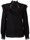 VILSHENKO ruffled lace detailing blouse,DRYCLEANONLY