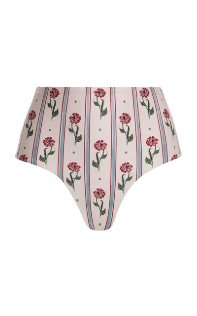 Agua By Agua Bendita Magenta Patterned Bikini Bottom