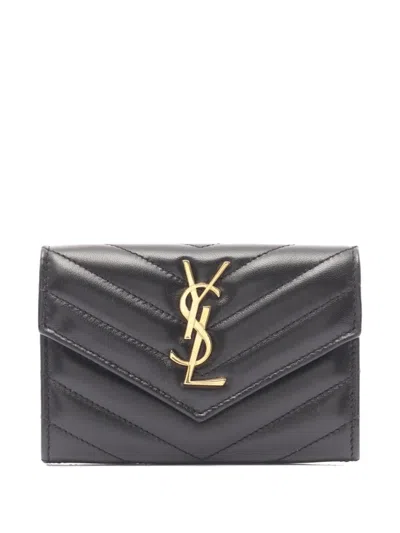 Pre-owned Saint Laurent 2021 Monogram Chevron Wallet