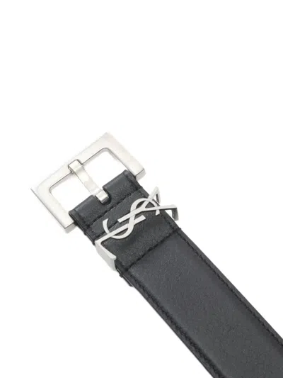 Pre-owned Saint Laurent 2021 Leather Cassandra Belt