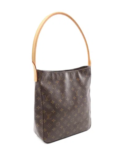 Pre-owned Louis Vuitton 2002 Looping Gm Monogram Shoulder Bag In Brown