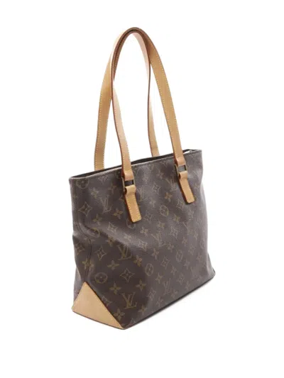 Pre-owned Louis Vuitton 2002 Monogram Cabas Piano Shoulder Bag In Brown