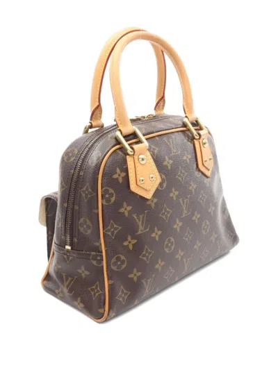 Pre-owned Louis Vuitton 2005 Manhattan Pm Tote Bag In Brown