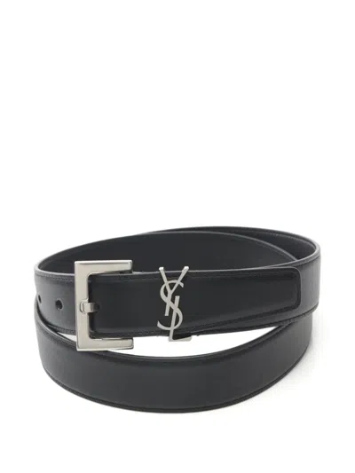 Pre-owned Saint Laurent 2021 Cassandre Leather Belt