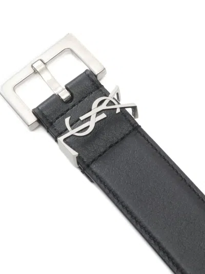 Pre-owned Saint Laurent 2021 Cassandre Leather Belt