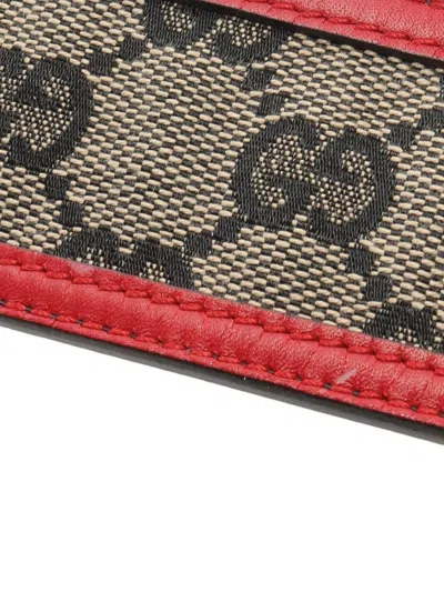 Pre-owned Gucci 2010s Gg Canvas Leather Belt In Brown