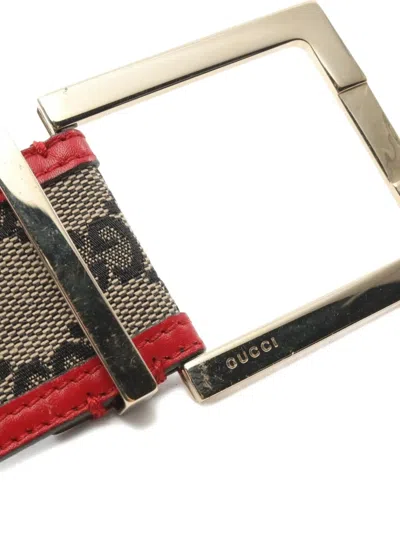 Pre-owned Gucci 2010s Gg Canvas Leather Belt In Brown