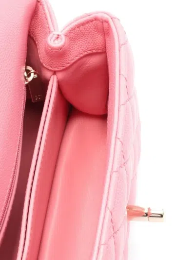 Pre-owned Chanel 2021 Coco Quilted Handle Xxs Handbag In Pink