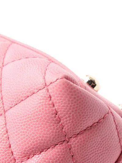 Pre-owned Chanel 2021 Coco Quilted Handle Xxs Handbag In Pink