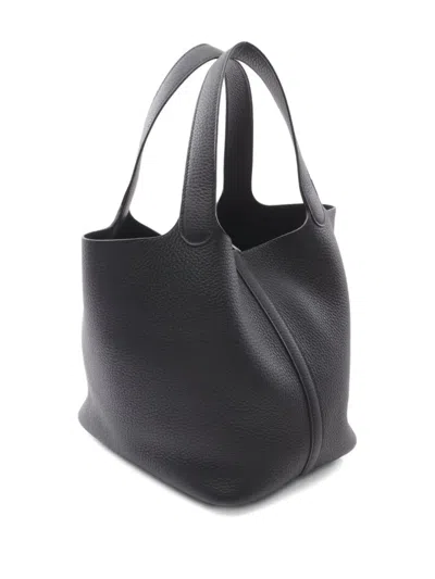 Pre-owned Hermes 2024 Picotane Lock Mm Handbag In Black