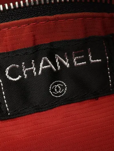 Pre-owned Chanel 2000-2002 Old Travel Line Tote Bag In Black