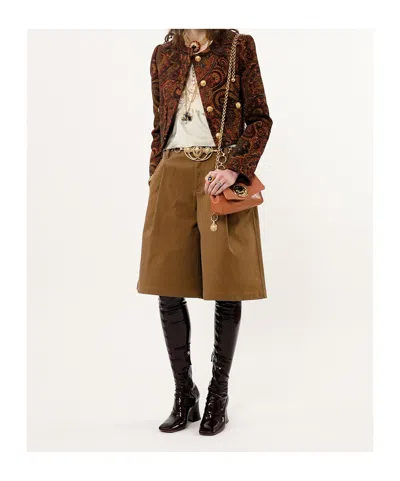 Chloé Wide-leg Bermuda Shorts In Brown
