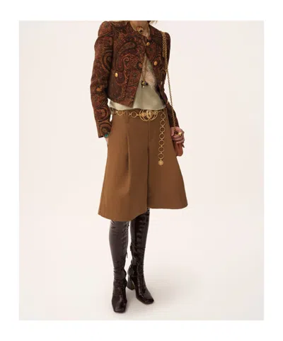 Chloé Wide-leg Bermuda Shorts In Brown