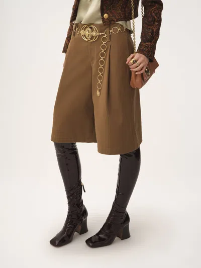 Chloé Wide-leg Bermuda Shorts In Brown