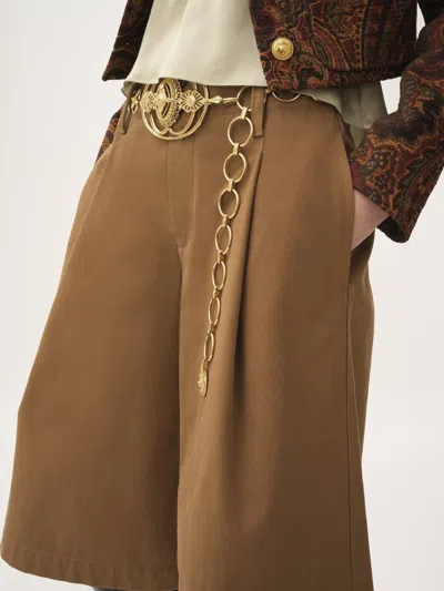 Chloé Wide-leg Bermuda Shorts In Brown