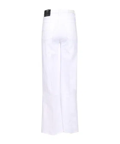 7 For All Mankind Embossed Patch Denim Jeans In White