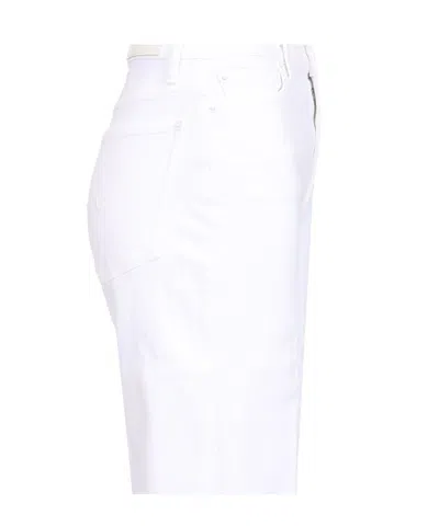 7 For All Mankind Embossed Patch Denim Jeans In White