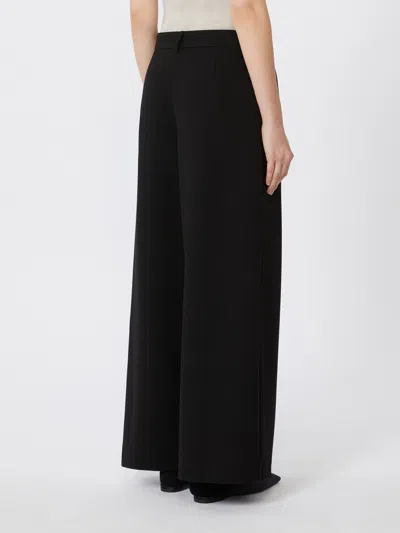 Max Mara Wide-legged Wool Casual Trousers In Black