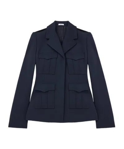 Alexander Mcqueen Wool Uniform Jacket In Blue