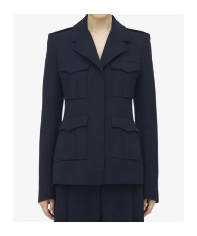 Alexander Mcqueen Wool Uniform Jacket In Blue