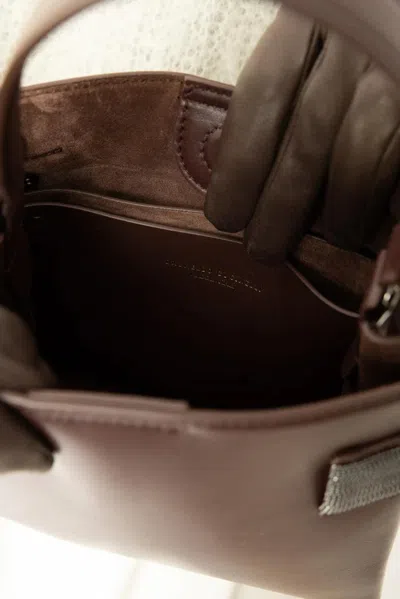 Brunello Cucinelli Mini Crossbody Bag In Neutral
