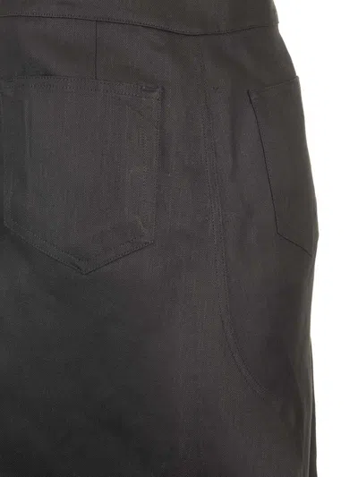 Rick Owens Linen Twill Long Skirt Jackets Black In Black