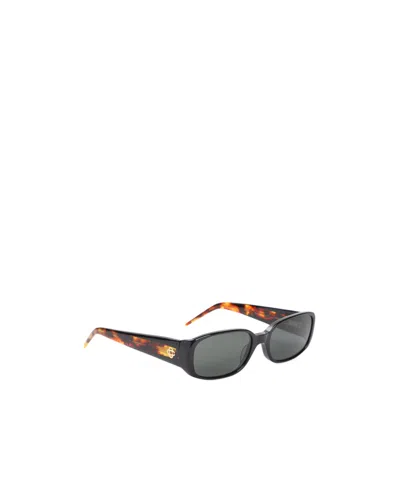 Casablanca Bold Rectangular Frame Sunglasses With Tortoiseshell Accents