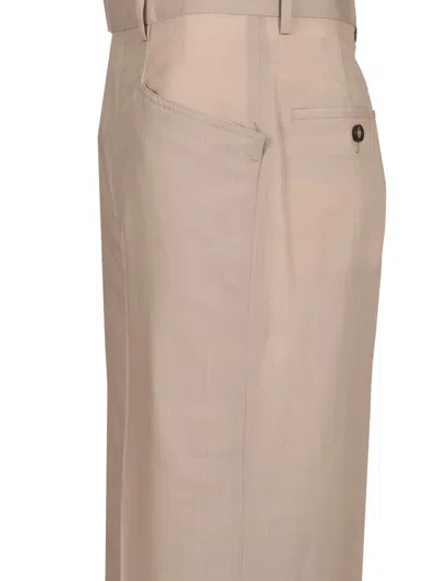 Rick Owens Silk Charmeuse Trousers Jackets Beige In Neutral