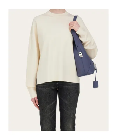 Ferragamo Small V-shaped Shoulder Bag