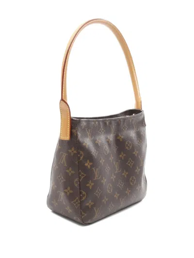 Pre-owned Louis Vuitton 2002 Looping Mm Monogram Shoulder Bag In Brown