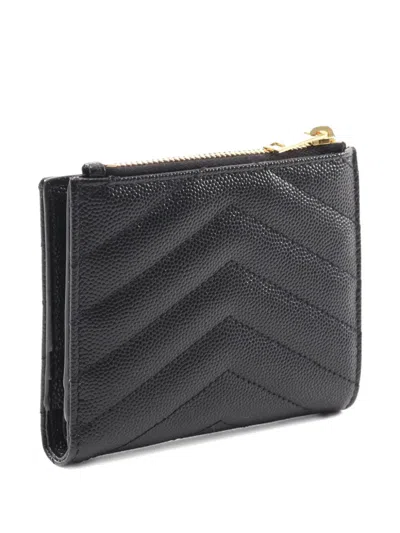 Pre-owned Saint Laurent 2021 Monogram Bi-fold Wallet In Black