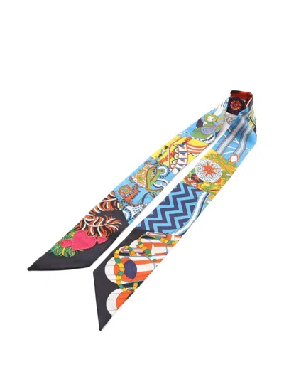 Pre-owned Hermes 2021 De L'ombrelle Aux Duels Vieux Ribbon Scarf
