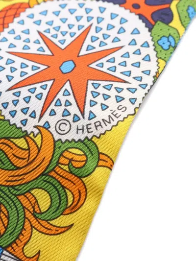 Pre-owned Hermes 2021 De L'ombrelle Aux Duels Vieux Ribbon Scarf