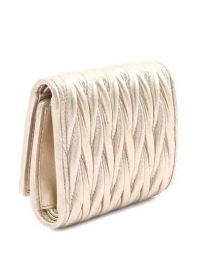 Pre-owned Miu Miu 2020s Matelasse Leather Wallet