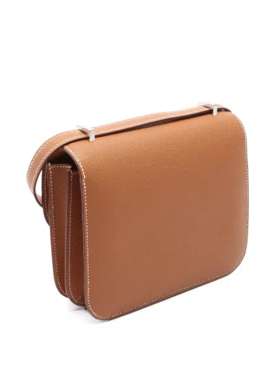 Pre-owned Hermes 2024 Mini Constance 3 Shoulder Bag In Brown