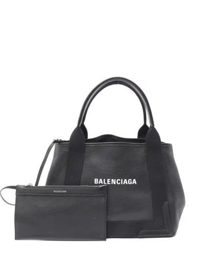 Pre-owned Balenciaga 2000s Small Navy Cabas Tote Bag