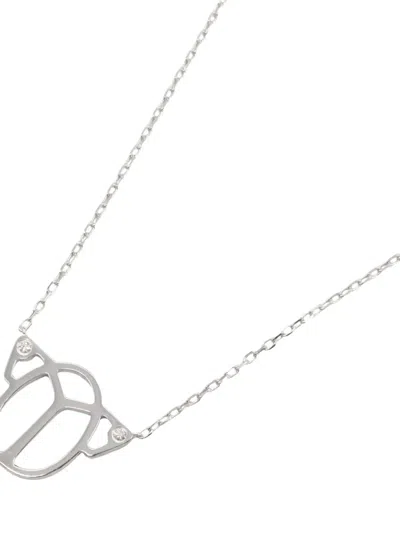 Pre-owned Cartier 2010s 18k Rose Gold Scarab Diamond Necklace