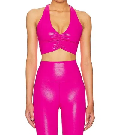 Beach Riot Mindy Cropped Sport Top In Radiant Rose In Pink
