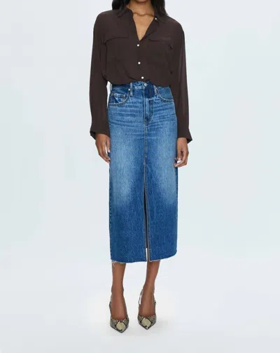 Pistola Alice Denim Midi Skirt In Fairfax In Blue