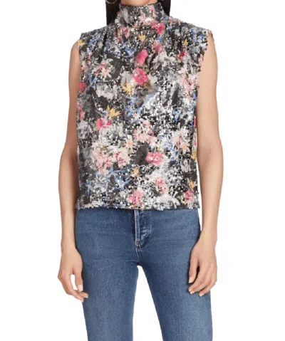 Amanda Uprichard Middleton Top In Night Garden In Black