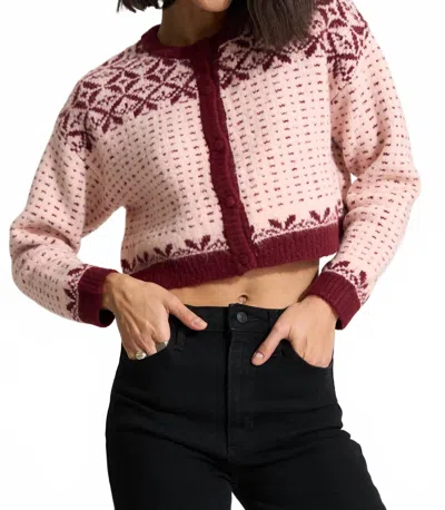 Callahan Maeve Cardigan In Baby Pink In Red
