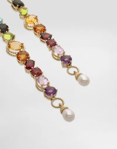 Dolce & Gabbana Rainbow Earrings 18-carat Yellow Gold And Multicolored Gems