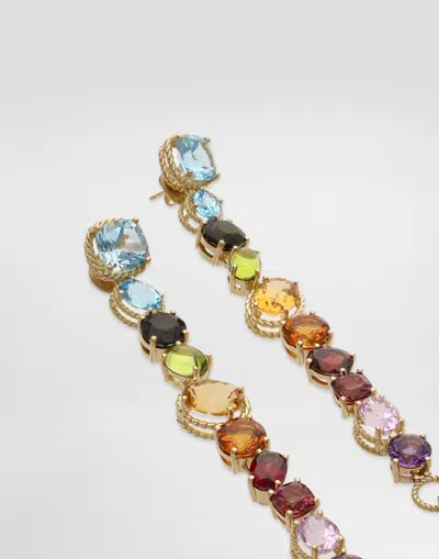 Dolce & Gabbana Rainbow Earrings 18-carat Yellow Gold And Multicolored Gems