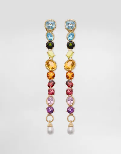 Dolce & Gabbana Rainbow Earrings 18-carat Yellow Gold And Multicolored Gems