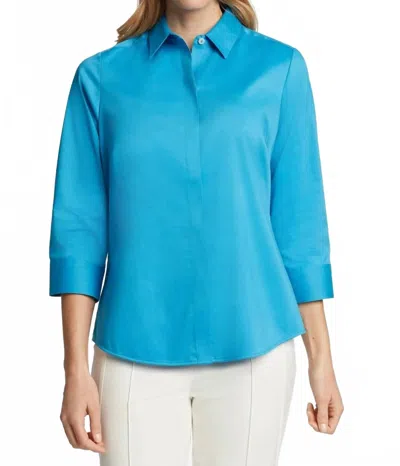 Foxcroft Luna Button-up Shirt In Blue
